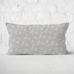 Grey Willy Print Rectangular Cushion