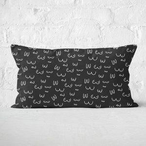 Black Boob Print Rectangular Cushion