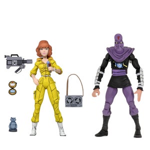 NECA Teenage Mutant Ninja Turtles Cartoon Series April O'Neil and Foot Soldier 2 Pack
