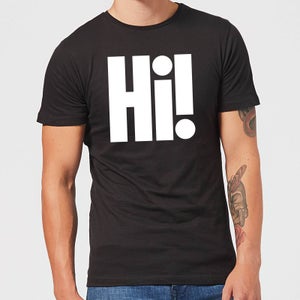 Hi! White Men's T-Shirt - Black