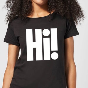 Hi! White Women's T-Shirt - Black