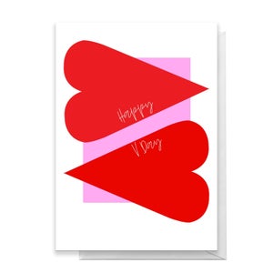 Happy V Day Large Red Heart Greetings Card