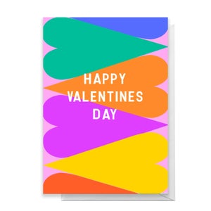 Bright Large Hearts Valentine Greetings Card