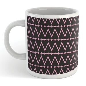 Black Hearts With Pink Background Mug