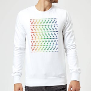 White Hearts On Rainbow Background Sweatshirt - White