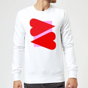 Red Hearts Sweatshirt - White