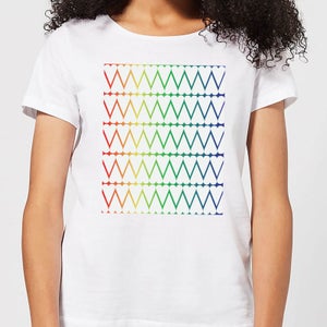 White Hearts On Rainbow Background Women's T-Shirt - White