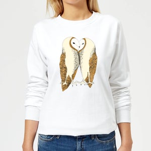 Nuzzling Barn Owls Women's Sweatshirt - White
