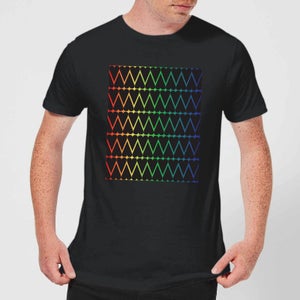 Mini Heart Print On Rainbow Men's T-Shirt - Black