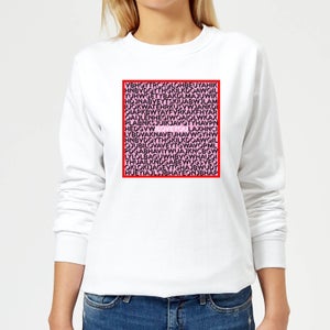 I Love You Word Search Women's Sweatshirt - White