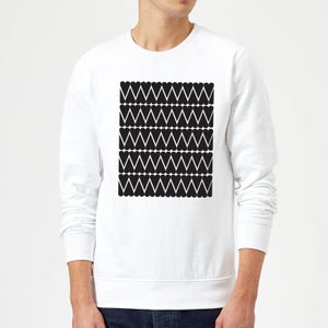 Black Love Heart Pattern Sweatshirt - White