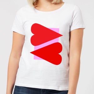 Red Hearts Women's T-Shirt - White