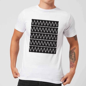 Black Love Heart Pattern Men's T-Shirt - White