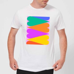 Large Rainbow Hearts Men's T-Shirt - White