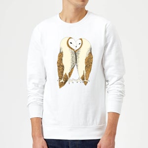 Nuzzling Barn Owls Sweatshirt - White