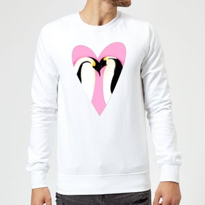Love Heart Penguins Sweatshirt - White