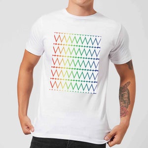 White Hearts On Rainbow Background Men's T-Shirt - White