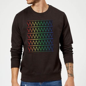 Mini Heart Print On Rainbow Sweatshirt - Black