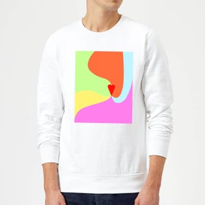 Rainbow Love Swirl Sweatshirt - White