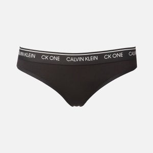 Calvin Klein Women's Ck Logo Thong - Black