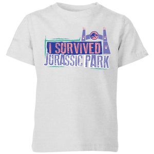Jurassic Park I Survived Jurassic Park Kids' T-Shirt - Grey