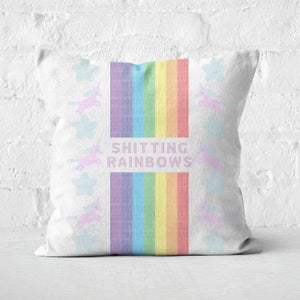 Shitting Rainbows Square Cushion