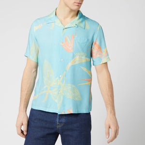 Edwin Men's Resort Shirt - Angel Blue Birds of Paradise