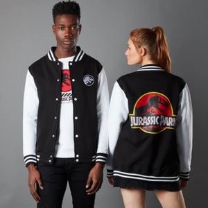 Jurassic Park Priimal Ranger Logo Unisex Varsity Jacket - Black/White