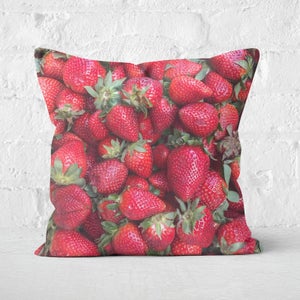 Strawberries Square Cushion