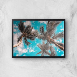 Blue Skies And Palm Trees Giclee Art Print