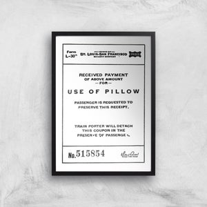 Use Of Pillow Ticket Giclee Art Print