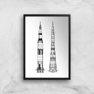 Rockets Side Profile Giclee Art Print