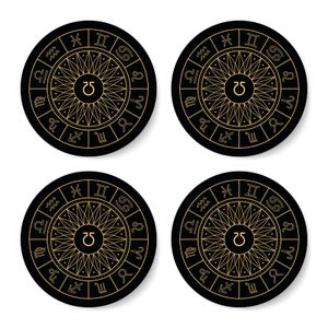 Decorative Horoscope Symbols Coaster Set