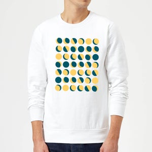 Moon Phase Pattern Sweatshirt - White