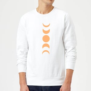 Abstract Moon Phase Sweatshirt - White
