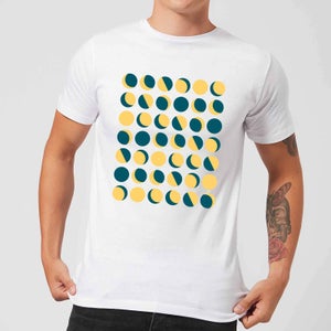 Moon Phase Pattern Men's T-Shirt - White