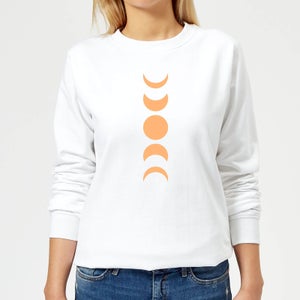 Abstract Moon Phase Women's Sweatshirt - White