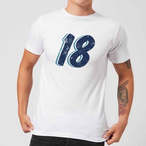 18 Distressed Men's T-Shirt - White
