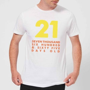 21 Seven Thousand Six Hundred And Sixty Five Days Old Men's T-Shirt - White