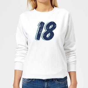 18 Distressed Women's Sweatshirt - White