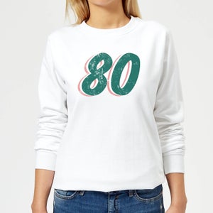 80 Distressed Women's Sweatshirt - White