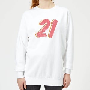 21 Distressed Women's Sweatshirt - White