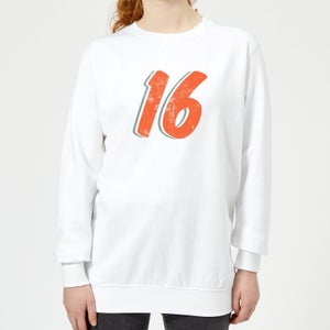 16 Distressed Women's Sweatshirt - White