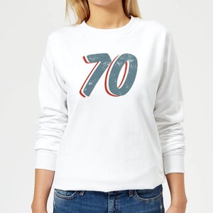 70 Distressed Women's Sweatshirt - White