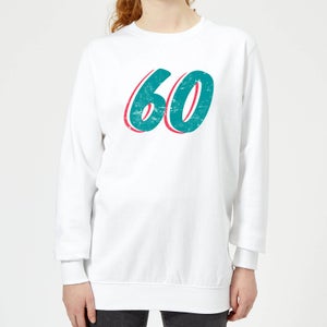 60 Distressed Women's Sweatshirt - White