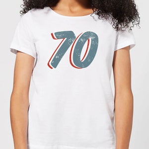 70 Distressed Women's T-Shirt - White