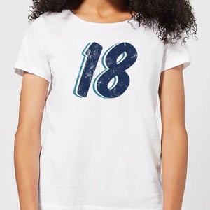 18 Distressed Women's T-Shirt - White