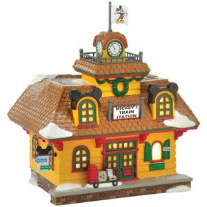 Disney Village Mickey's Holiday Train Station - UK Adaptor 18.5cm