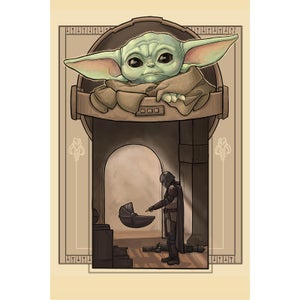 Star Wars The Mandalorian "First Sight" Lithograph by Karen Hallion