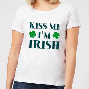 Kiss Me I'm Irish Women's T-Shirt - White